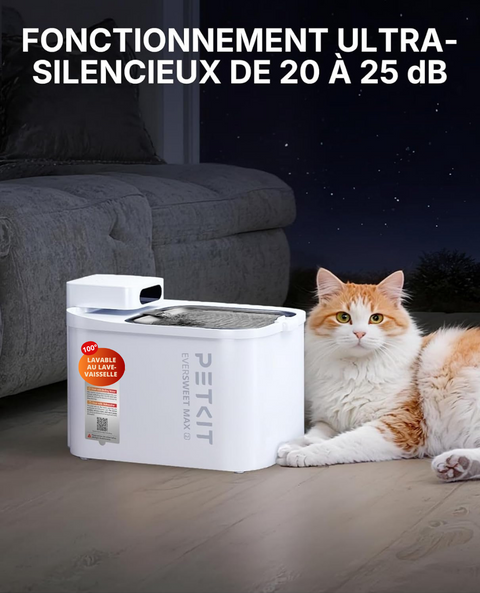 EVERSWEET MAX 2 UVC 100 Fontaine à eau connectée pour animaux, 3L, 83jours d'autonomie