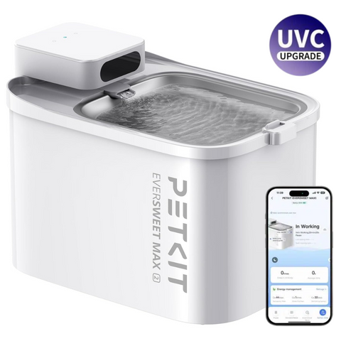 EVERSWEET MAX UVC 100 Fontaine à eau connectée pour animaux, 3L, 83jours d'autonomie